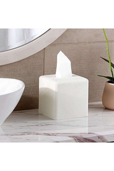 PAN HOME Denver Tissue Box 15x15x14.5cm - Cream