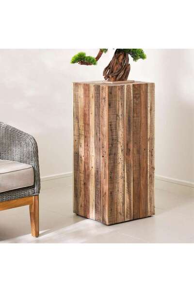 PAN HOME Brook Wooden Decor Pillar 40x40x90cm- Brown