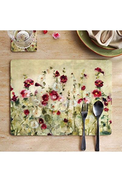 PAN HOME Garden 4piece Corkback Placemat Set 30x40cm - Burgundy