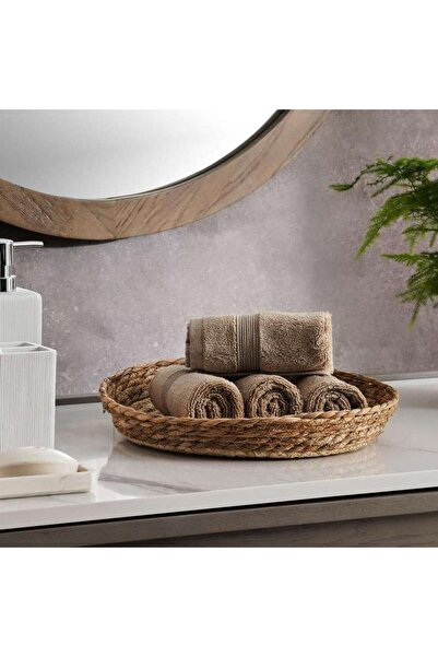 PAN HOME Classic Zero Twist 600 Gsm 4pk Fingertip Towel 30x30 Cm-taupe