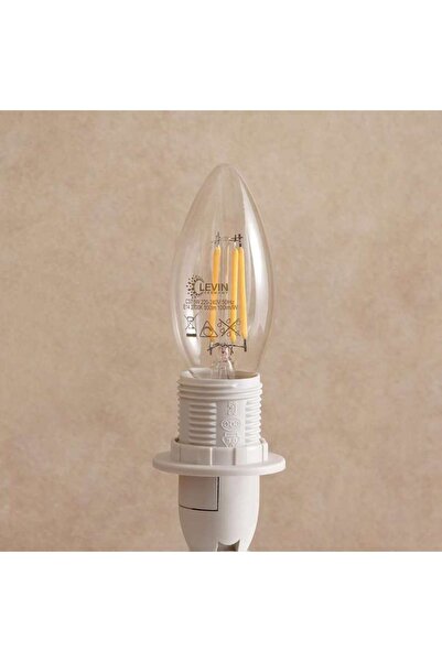 PAN HOME لمبة شمعة ليفين LED C37 بخيوط E14 بقوة 5 واط 2700 كلفن قابلة للتعتيم...