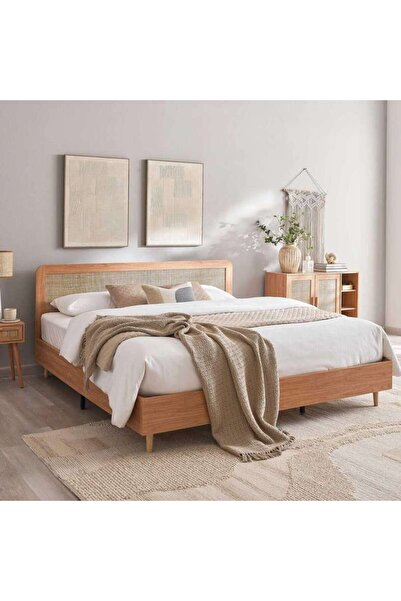 PAN HOME Oaktree King Bed 185x205 Cm Rattan - Natural