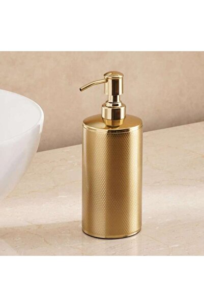 PAN HOME موزع صابون معدني كاسبيان 8.5 × 8.5 × 21 سم باللون الذهبي