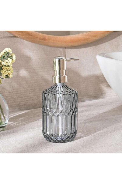 PAN HOME Aria Glass Soap Dispenser 8X17cm Smoke Grey
