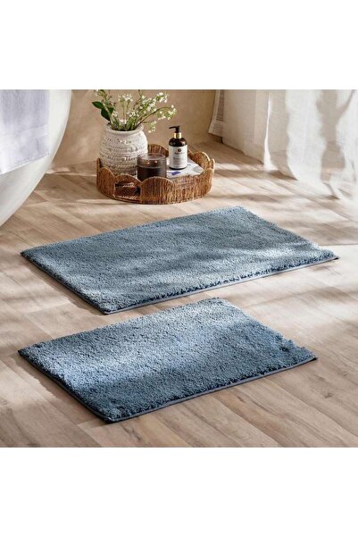 PAN HOME Hydroplush 2 Piece Microfiber Bathmat 51x81+43x61cm -ashley Blue