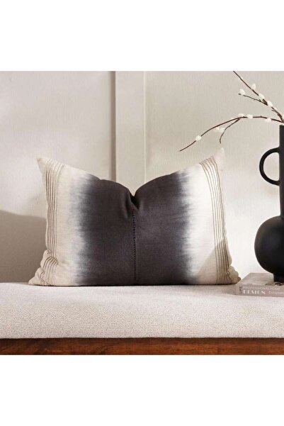 PAN HOME Navaho Ombre Down Alternative Filled Cushion 35x50cm - Black