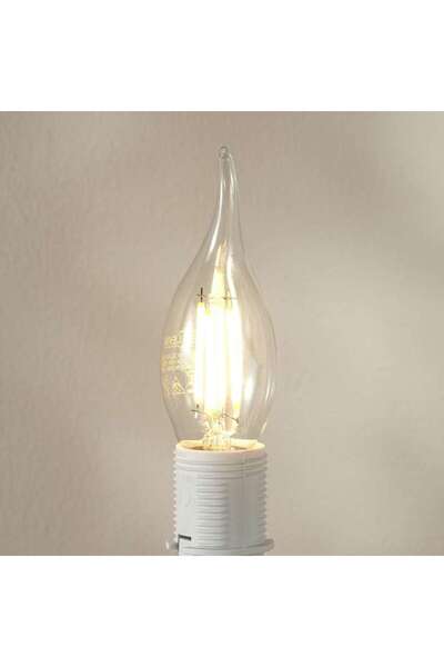PAN HOME Levin Led C37 Filament Candle Bulb With Tail 4w E14 Warm Light - White