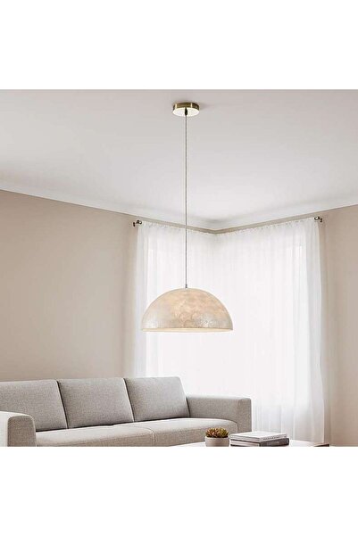 PAN HOME Shelley E27 Natural Capiz Pendant Lamp 45x25cm - White