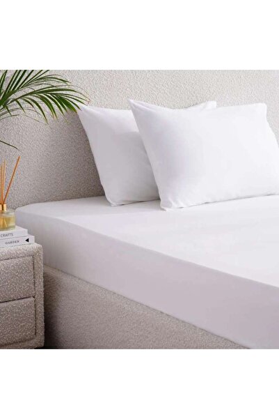 PAN HOME ملاءة سرير ريترت كوين مقاس 160×200+33 سم - لون أبيض