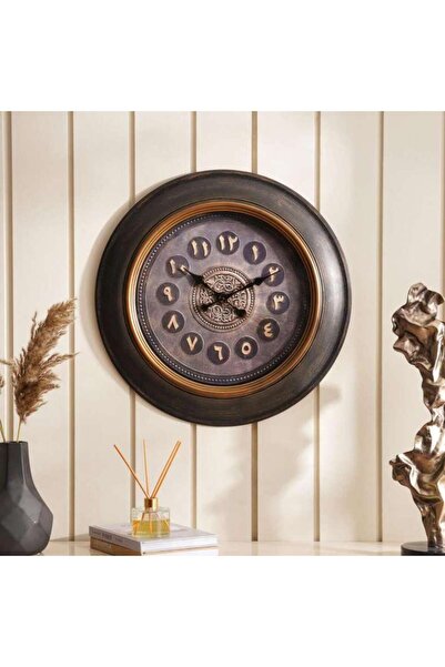 PAN HOME Ahyan Arabic Wall Clock Dia 61x5.8cm- Gold