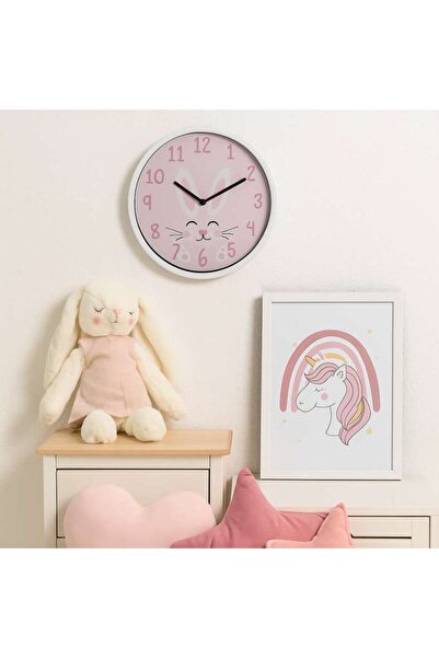 PAN HOME Bunny Wall Clock Dia 22.5cm - Pink
