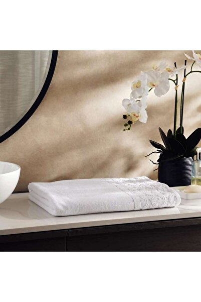 PAN HOME Palm Border Jacquard 500 gsm Bath Sheet 90x180 cm - Beige