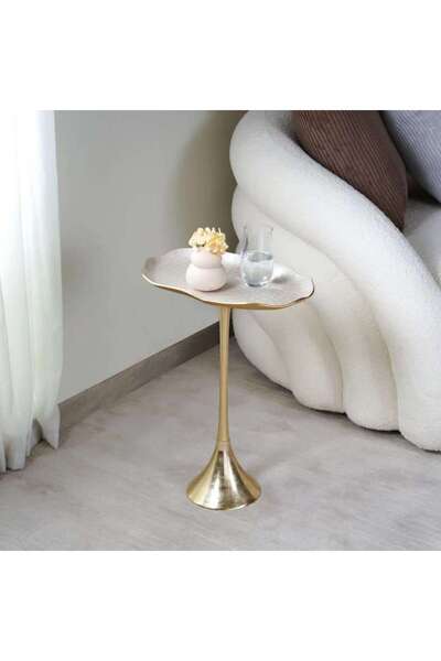PAN HOME Alica Accent Table Enamel - Beige Gold