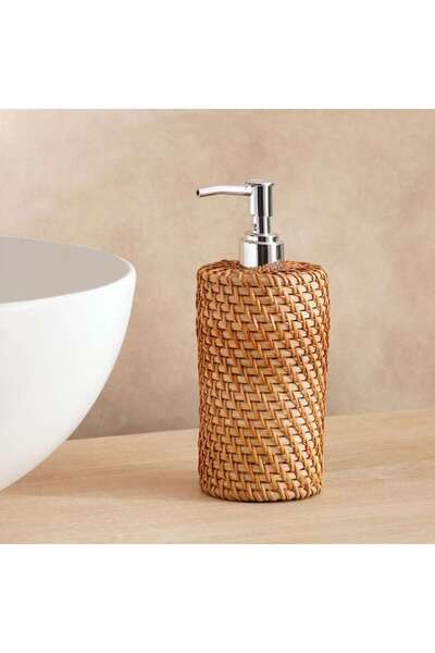PAN HOME موزع صابون من الخيزران مانيلا 8x8x19 سم - طبيعي