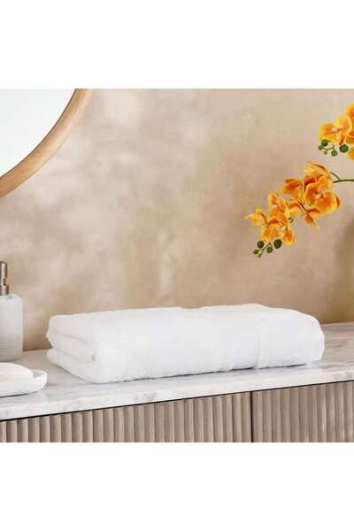 PAN HOME منشفة حمام فاخرة مصرية من القطن 600 جرام/متر مربع - 70×140 سم - بيضاء