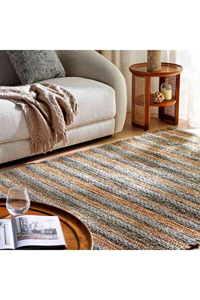 PAN HOME سجادة كيارا المنسوجة يدويًا من الجوت والقنب 160×230 سم - أخضر