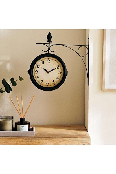 PAN HOME Medlar Double Sides Railway Clock 33x9x33.5cm - Black