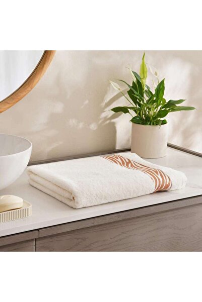 PAN HOME منشفة حمام ميراج بوردر 90×150 سم - بيج