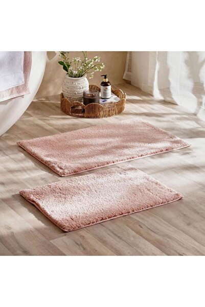 PAN HOME Hydroplush 2 Piece Microfiber Bathmat 51x81+43x61cm Rose Smoke