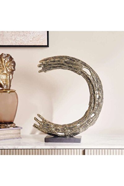 PAN HOME Rivera Metal Decor Sculpture 42x11x44.5cm - Antique Gold