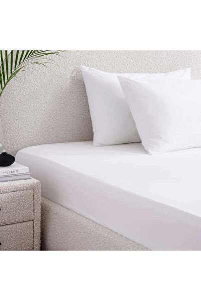 PAN HOME ملاءة سرير أنيقة مقاس 180×200+33 سم - بيضاء