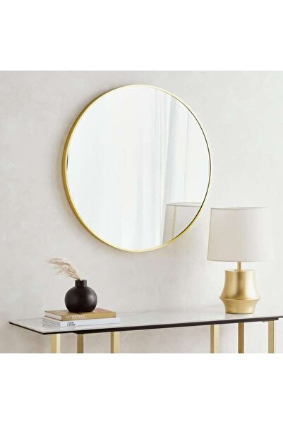 PAN HOME Stanley Metal Wall Mirror Dia 80cm - Gold