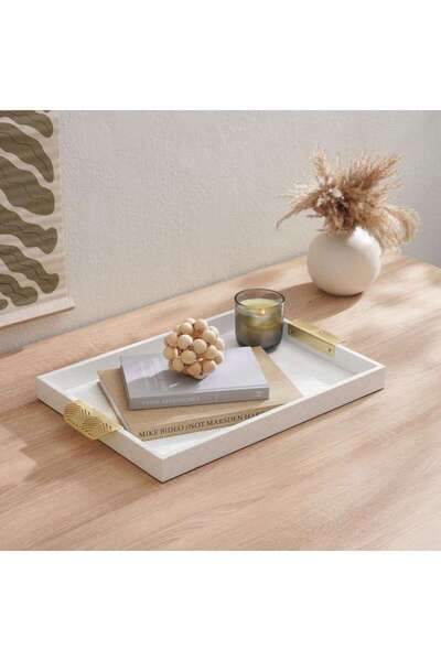 PAN HOME صينية تقديم أونيكا 53x34x4 سم - أبيض