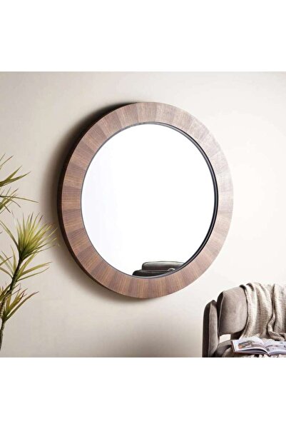 PAN HOME Chandyl Wooden Wall Mirror Dia 127cm - Natural
