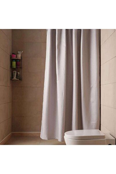 PAN HOME Waffle Textured Shower Curtain 180cm X 180 Cm -grey