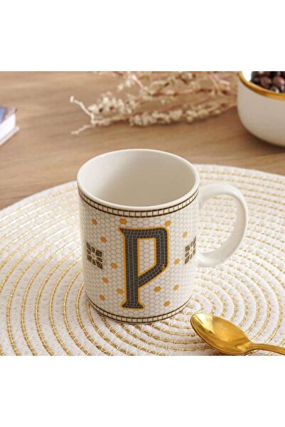 PAN HOME Alphabet P Mug 300ml -white