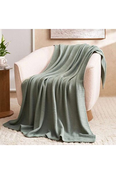 PAN HOME Alphard Knitted Throw 140x180cm - Chive