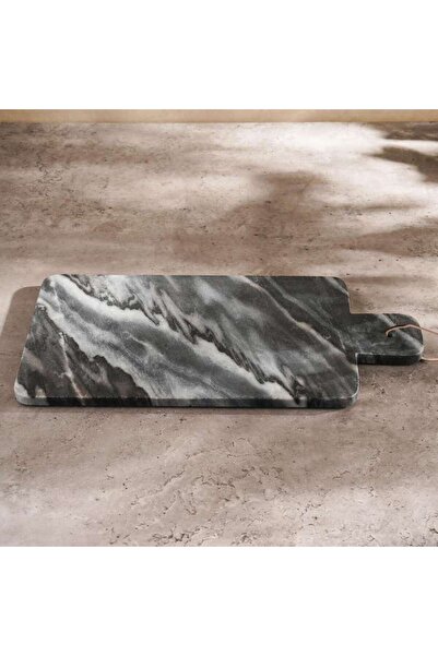 PAN HOME طبق تقديم رخامي من ميسون 19×43×2 سم - رمادي