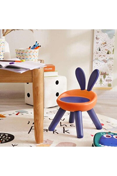 PAN HOME Trady Child Rabbit Ear Backrest Chair 28x28x42cm - Navy