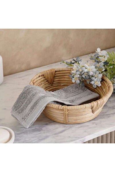 PAN HOME منشفة فاخرة مصرية من القطن 600 جرام/متر مربع مقاس 30×30 سم - لون رما...