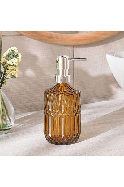 PAN HOME Aria Glass Soap Dispenser 8X17cm Amber
