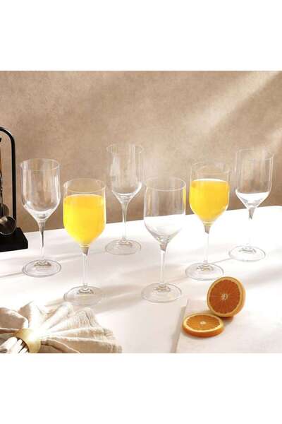 PAN HOME طقم أكواب كريستال من 6 قطع من أوما سعة 330 مل - شفاف