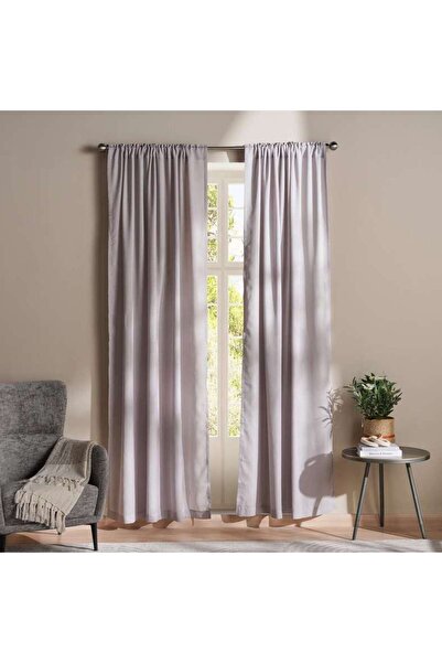PAN HOME طقم ستائر هالسي شير من قطعتين 135×300 سم - لون بني فاتح