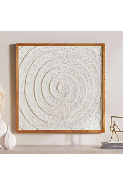 PAN HOME Grooves Handmade Shadow Box 100x100cm - Off White