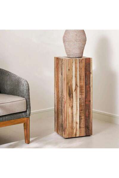 PAN HOME Brook Wooden Decor Pillar 30x30x80cm- Brown