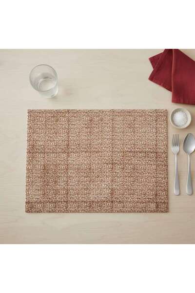 PAN HOME طقم مفارش طاولة هيريتيج منقوشة من 4 قطع 33×45 سم - لون صدئ