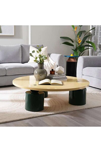 PAN HOME Miro Coffee Table Concrete - Beige Dark Green