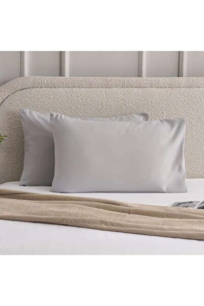 PAN HOME طقم غطاء وسادة أساسي من قطعتين مقاس 50x75 سم - رمادي