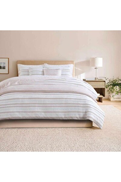 PAN HOME طقم سرير كينج من 10 قطع من TTC Dorsey Stripe مقاس 240x260 سم - لون ل...