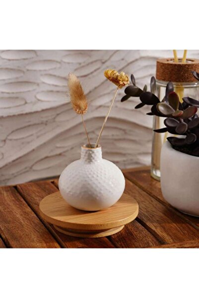 PAN HOME Bud Textured Ceramic Vase 6.5x6.5cm - White