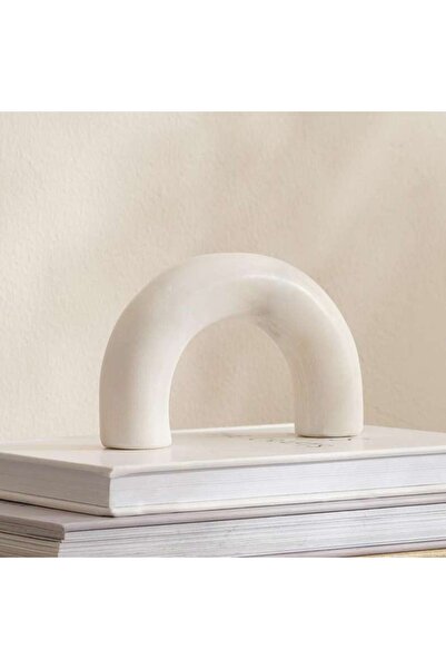 PAN HOME ديكور قوس رخامي من ميسون 13×3×6 سم - أبيض