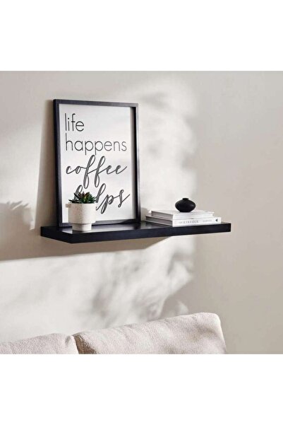 PAN HOME Floating Wall Shelf Black 80x24x4cm