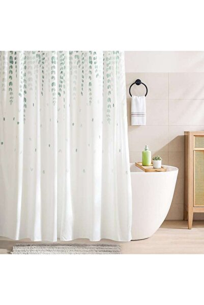 PAN HOME Leafy Shower Curtain 180x180cm-Green