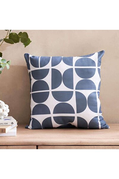 PAN HOME Geometric Printed Filled Cushion 45x45 Cm-blue