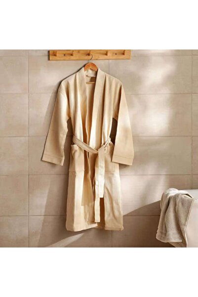 PAN HOME Caspian Waffle Texture Bathrobe S/m - Beige