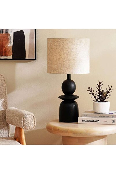 PAN HOME Katsuya E-27 Resin Table Lamp Dia 28x54cm - Black